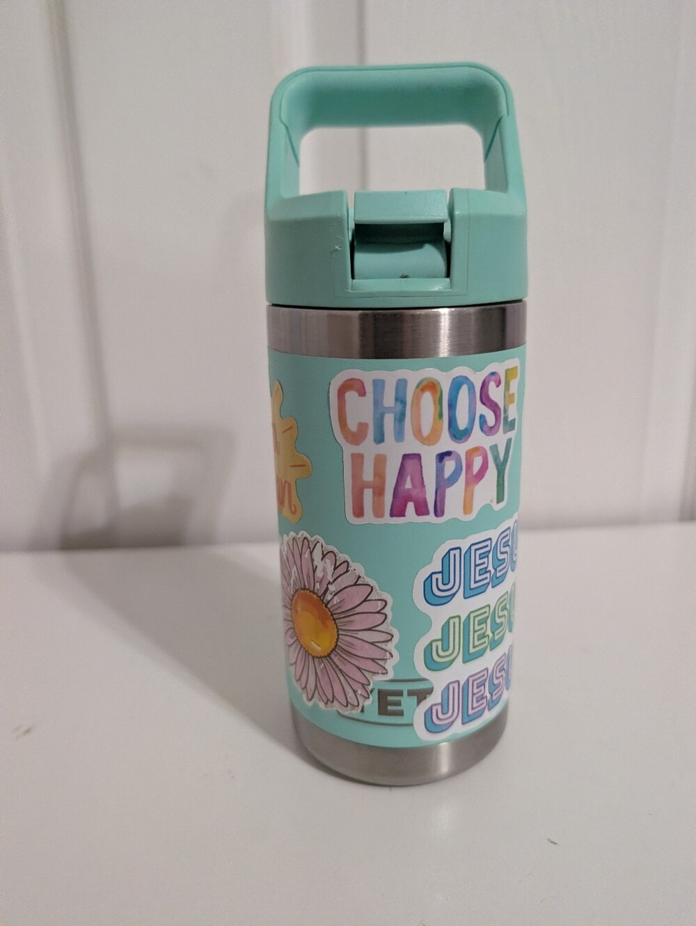 YETI Rambler Jr. Water Bottle 12 oz Kids Cold Hot Stainless Steel Blue No Straw - Picture 5 of 9